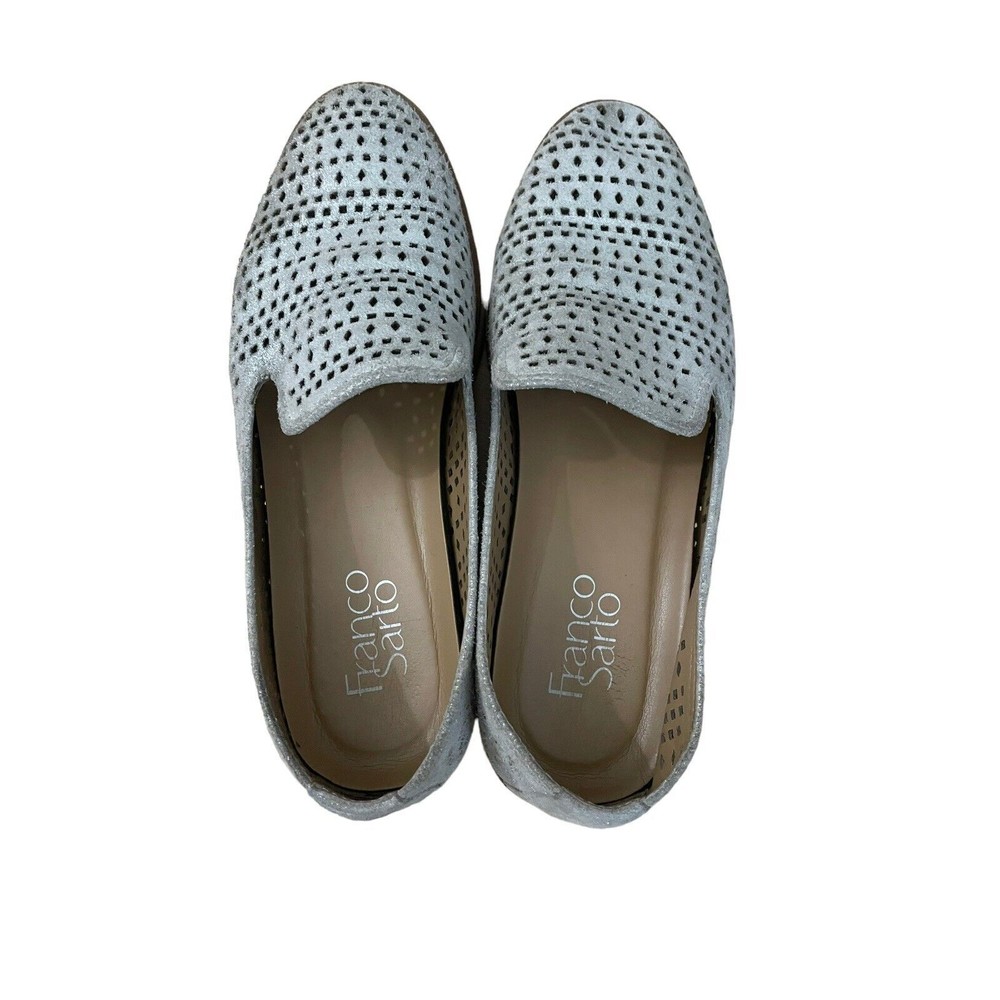 Franco Sarto Florie Gray Geometric Laser Cut‎ Loafer Flats Women’s Size 6